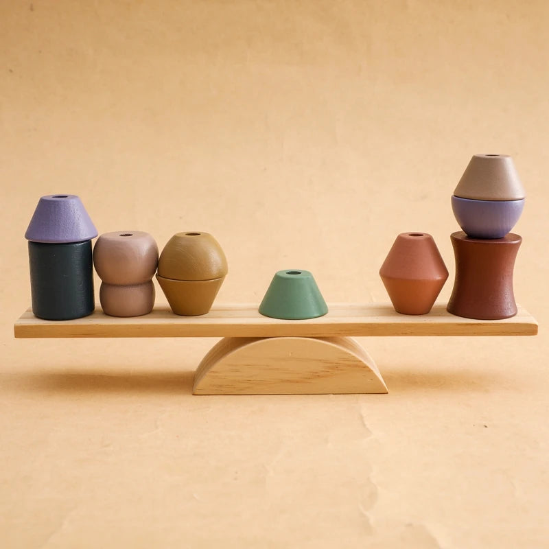 Wooden Forest Stacking Blocks | Montessori Baby Toy