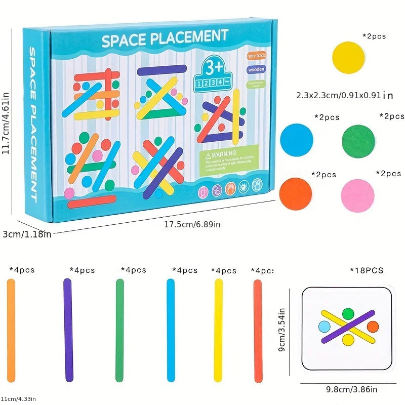 Rainbow Stick Puzzle | Montessori Color Matching Toy