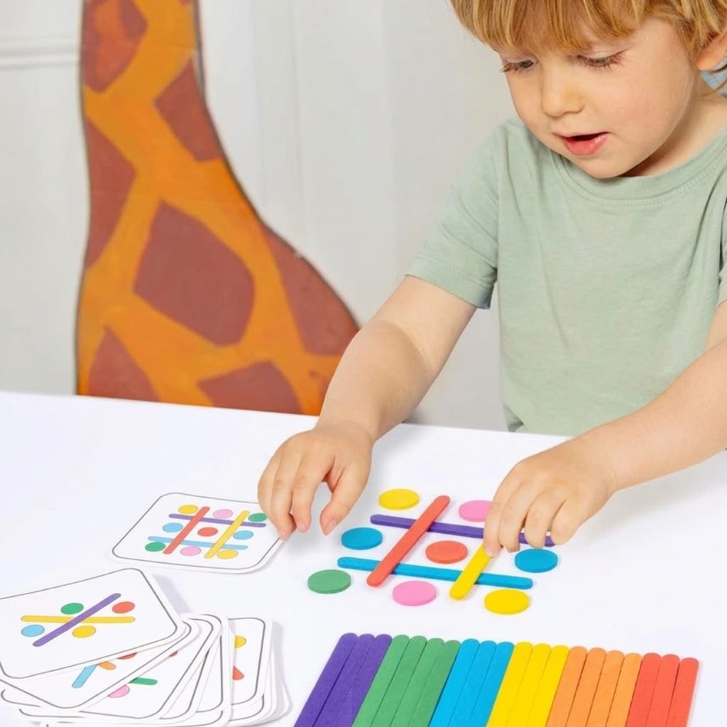 CE-certified wooden color matching puzzle game