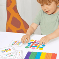 JahBri natural wood rainbow arc stacking puzzle pieces nested together for spatial reasoning and calming sensory play