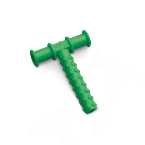 Chewy Tubes Oral Motor Tool in green with textured grip designed to support oral sensory development and enhance fine motor skills for children with autism and ADHD.