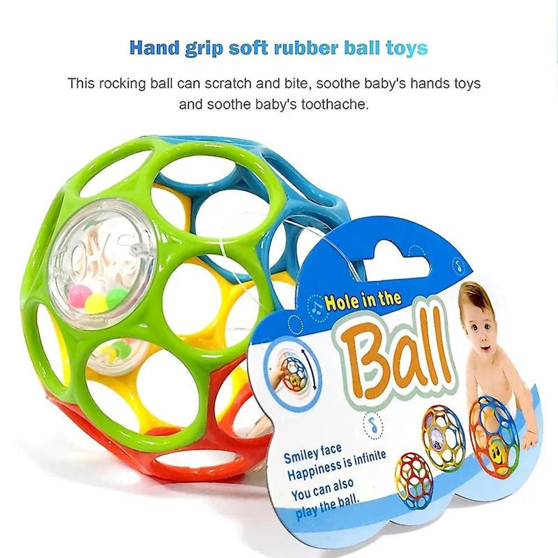 JahBri Soft Baby Grasping Rattle Ball – Sensory Toy for 0-24 Months