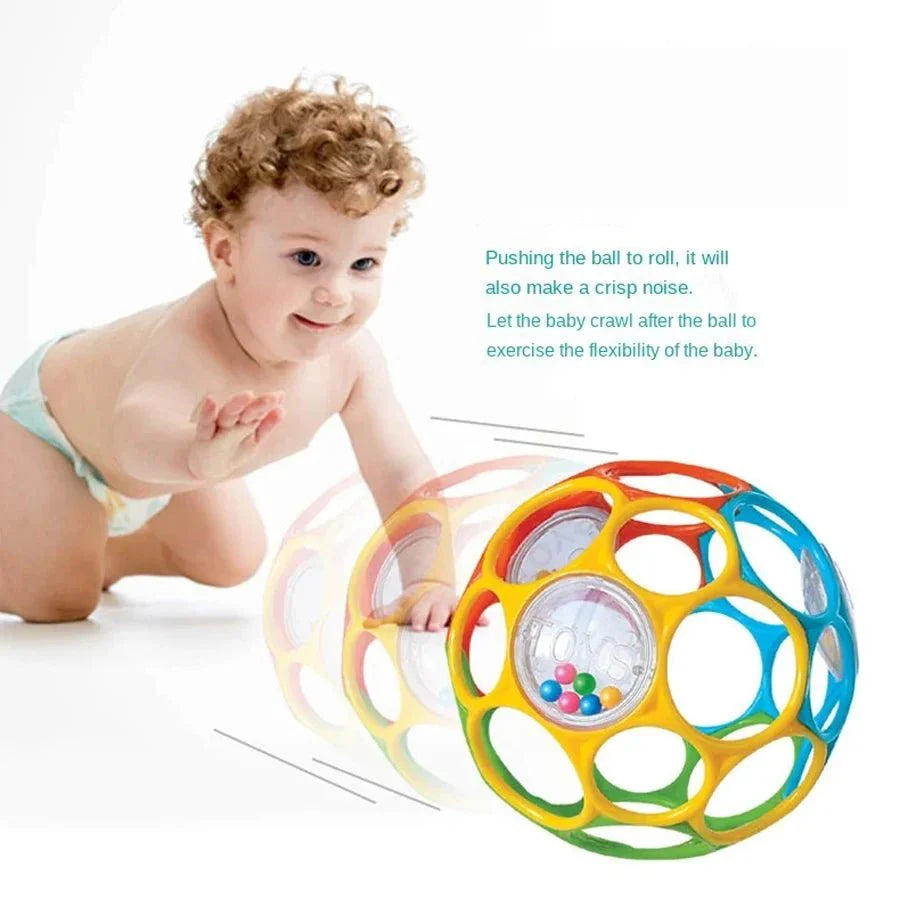 JahBri Soft Baby Grasping Rattle Ball – Sensory Toy for 0-24 Months