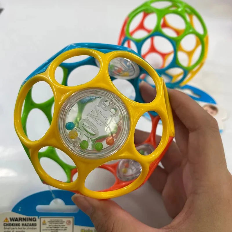 JahBri Soft Baby Grasping Rattle Ball – Sensory Toy for 0-24 Months