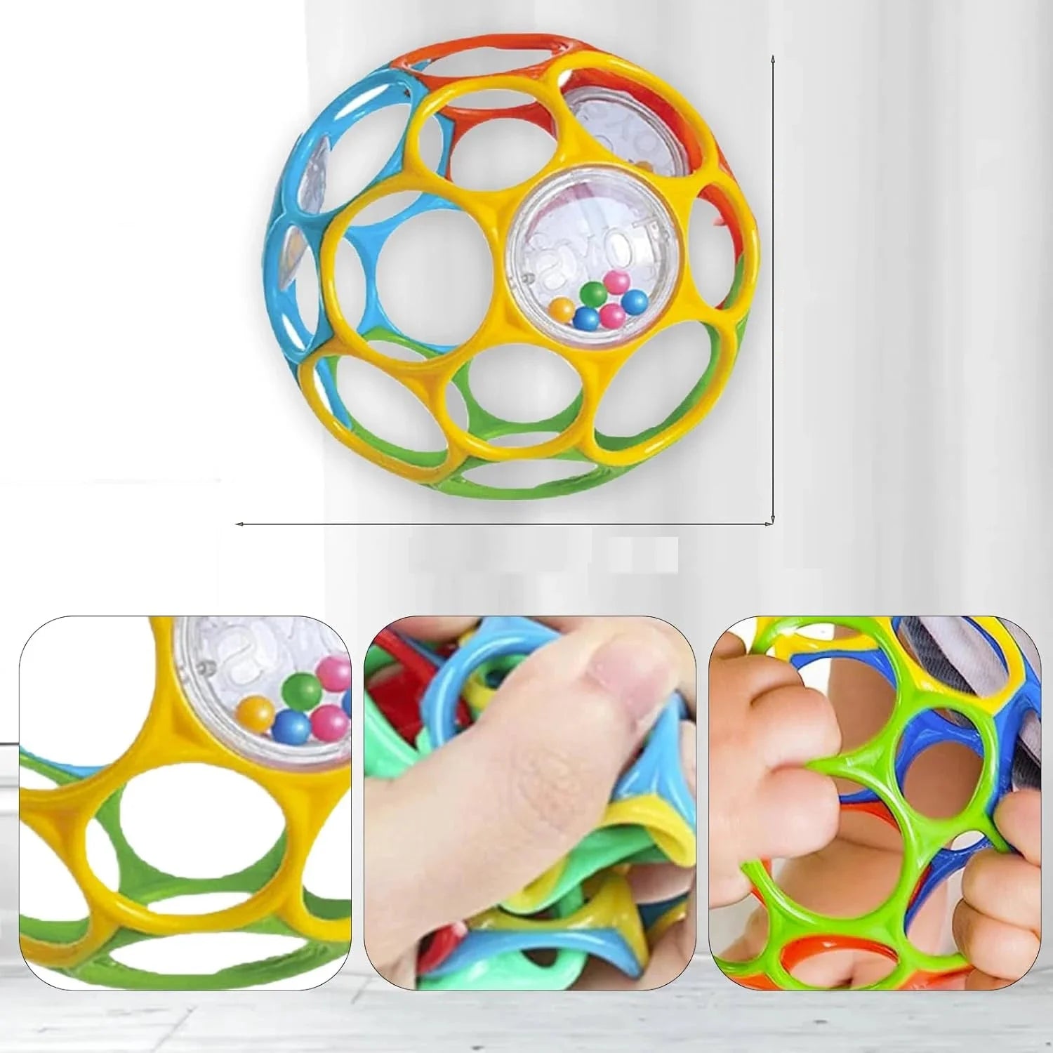 JahBri Soft Baby Grasping Rattle Ball – Sensory Toy for 0-24 Months