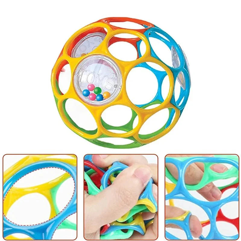 JahBri Soft Baby Grasping Rattle Ball – Sensory Toy for 0-24 Months